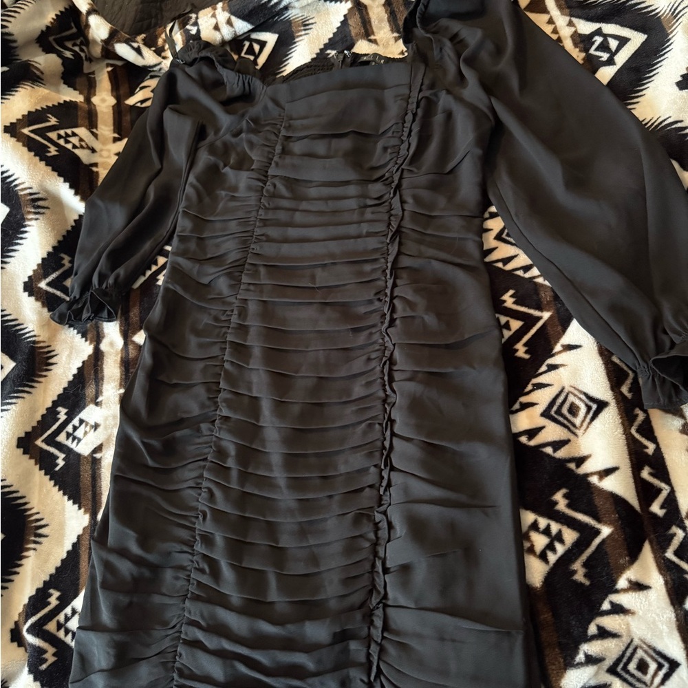 Nicole Miller Black Long Sleeve Dress